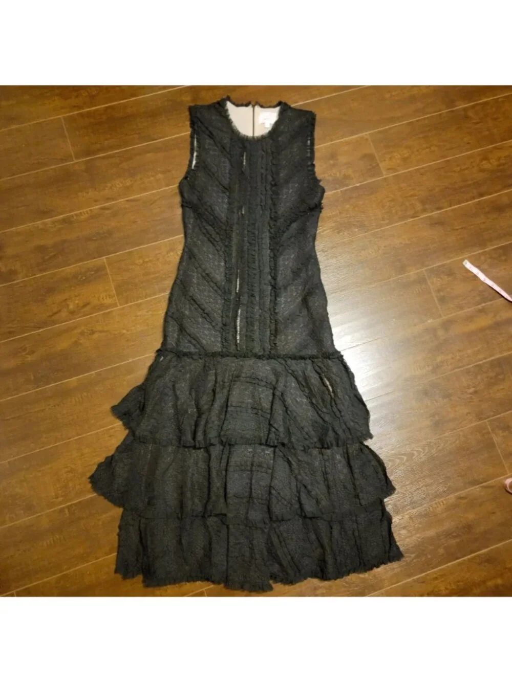 Cinq À Sept Maceio Lace Tiered Dress Formal Elegant Designer Black Tie Womens 12 - Picture 2 of 8